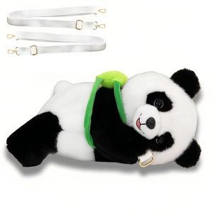 Stuffed Animal Backpack Crossbody Bag Realistic Plush Shoulder Bag (Panda,🌷